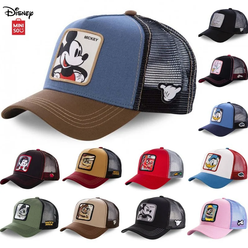 MINISO Disney Mickey Baseball Cap Kawaii Donald Duck Fashion Kids Caps Cartoon Breathable Sports Hat Adjustable Summer Visor Hat