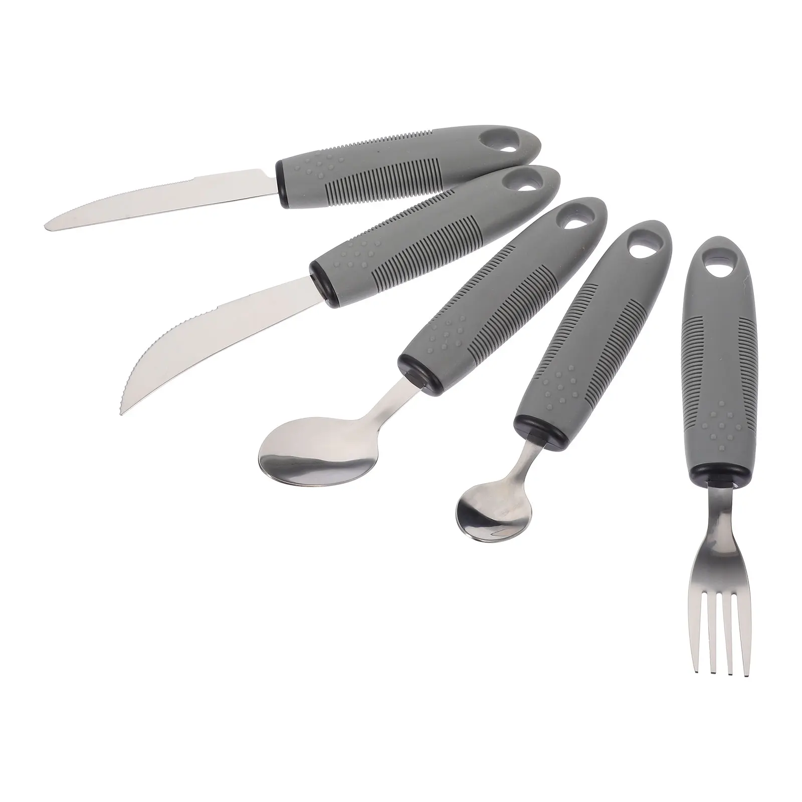 Elderly Utensils Adaptive Built Cutlery Up Bendable Spoon Handicapped People Fork Elderly set Parkinsons Non Handle Silverware feeding spoon