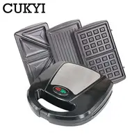 Multifunctional 3 in 1 Waffle Sandwich Panini Baking Machine Household Breakfast Maker With Non-stick Grilling Plate 110V 220V 1