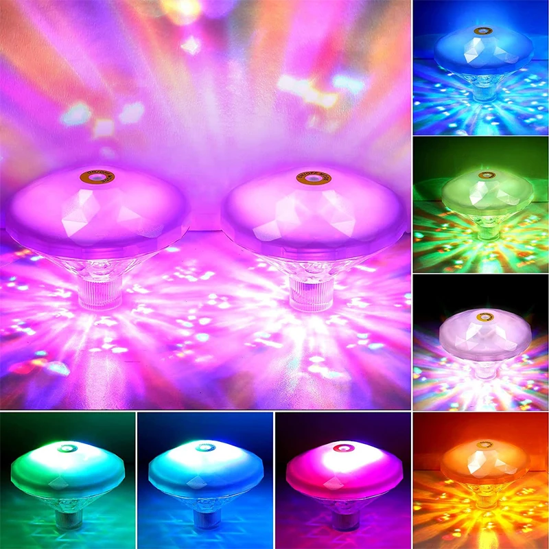 

Creative LED Floating Pool Light Colorful Projection Nightlight Fish Tank Bathtub Swimming Pool Fountain Decorative Lamp