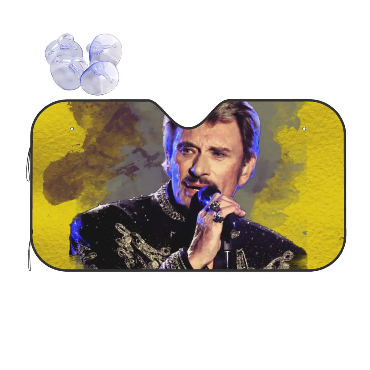 

Johnny Hallyday Vintage Windshield Sunshade 76x140cm Singer Foils Sun Visor UV Protector