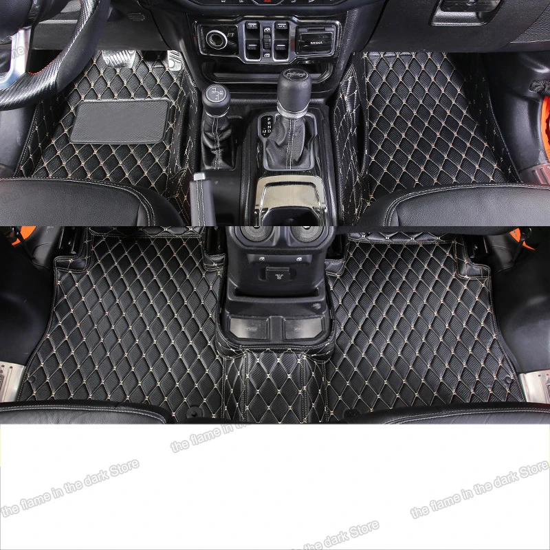 leather car floor mats for jeep wrangler Jl 2018 2019 2020 accessories  rubicon 4th sahara interior carpet cover 2021 2022 4|Interior Mouldings| -  AliExpress