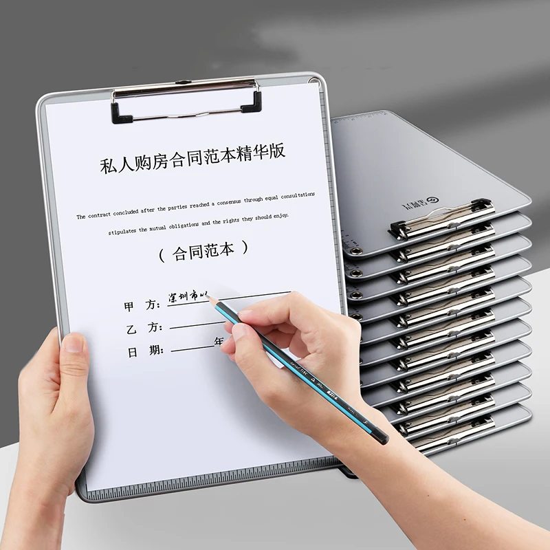 알루미늄 합금 필기용 클립보드 A4 파일 폴더 사무용 메모장 클립보드 내구성 있는 필기용 보드 및 문서 정리함