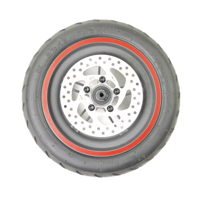 

Electric Scooter 8.5 Inch Inflatale Rear Wheel Tire Aluminum Alloy Wheel Hub 110Mm Brake Disk Set for Xiaomi M365 /