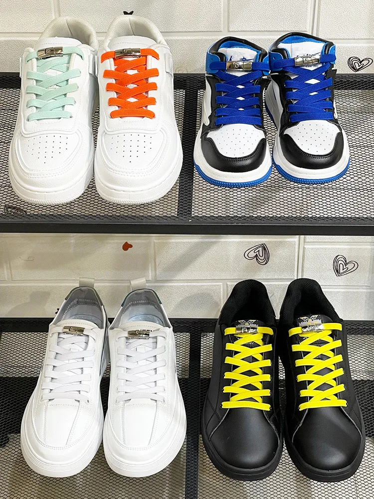 No Tie Shoelaces Flat Elastic Shoe Laces for Sneakers Press