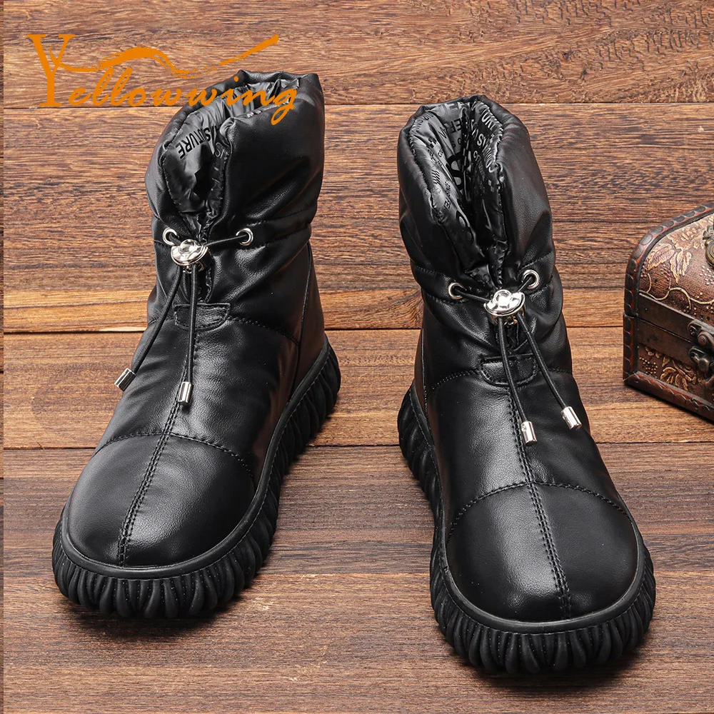 Women Snow Boots Genuine Leather Winter Boots