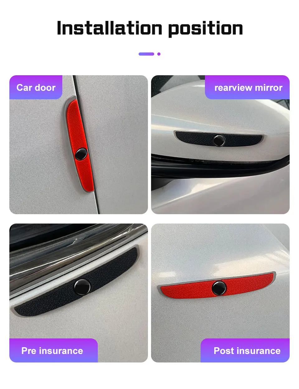 Car Door Edge Protectors – Anti-Scratch and Anti-Collision Door Guards, Set of 4