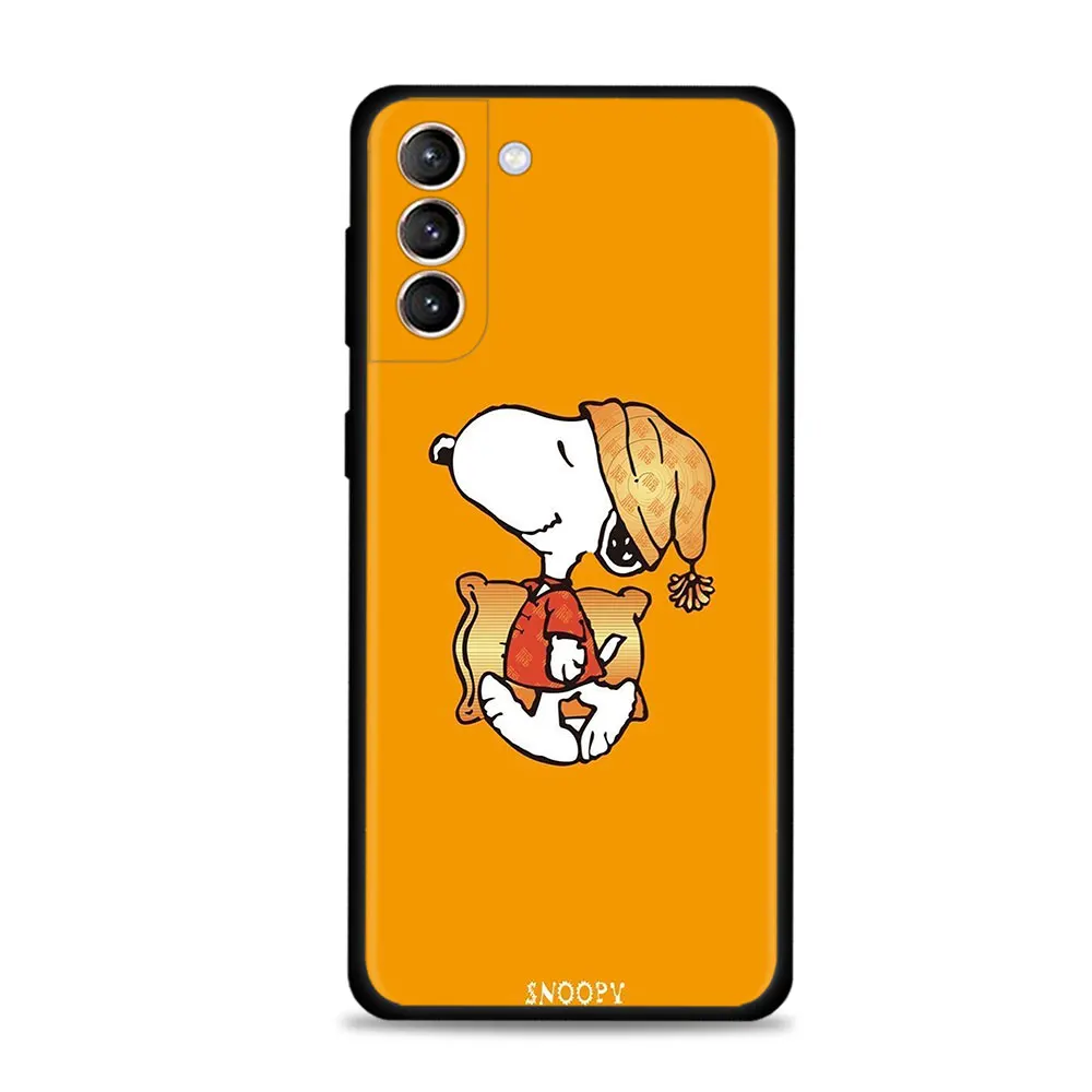 Silicone Case Cover for Samsung Galaxy S22 S20 FE S21 Ultra S10 S9 S8 Plus S10e Note 20plus 10plus Funda Anime Snoopy mobile pouch bag