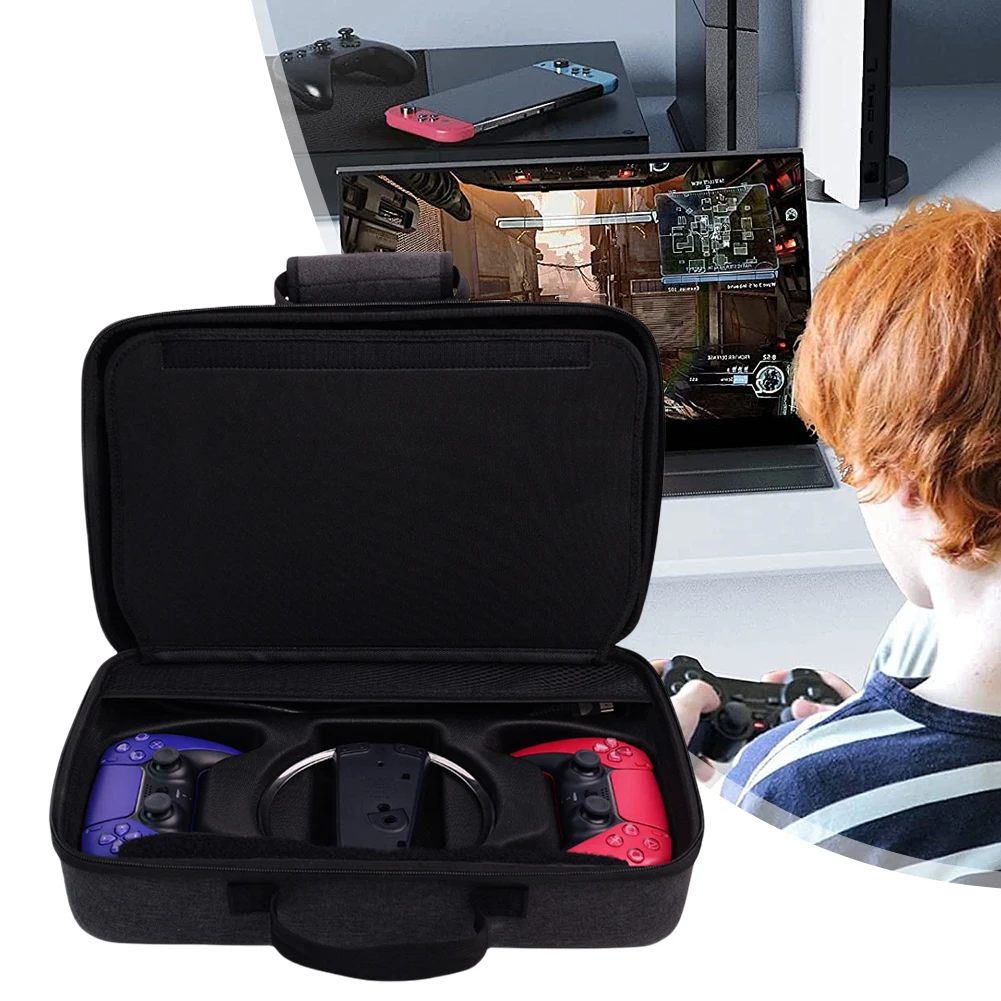For PS5 Slim Hard Carrying Case Protective Travel Handbag Organizer Protective Case for PS5 Slim Disc/Digital Console Controller
