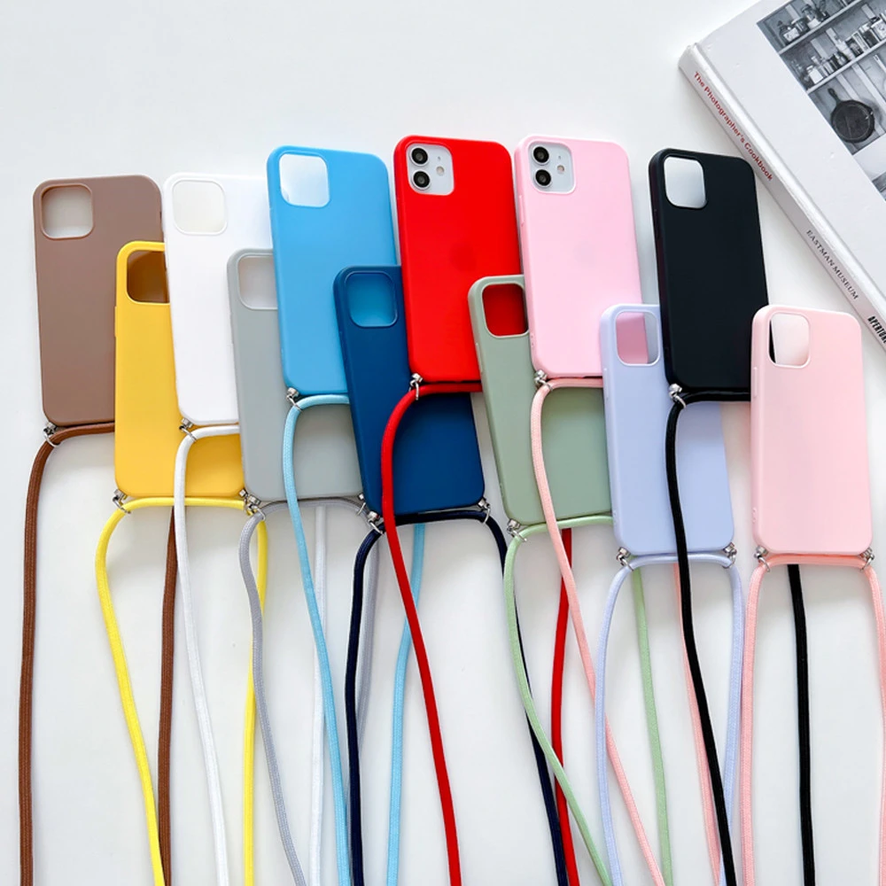 Lanyard Strap Cord Chain Phone Case For Xiaomi Redmi Note 10 9 10S 9S