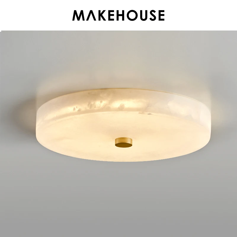 

Минималистичная круглая потолочная лампа, испанская натуральная мраморная лампа для гостиной, спальни, роскошная потолочная лампа