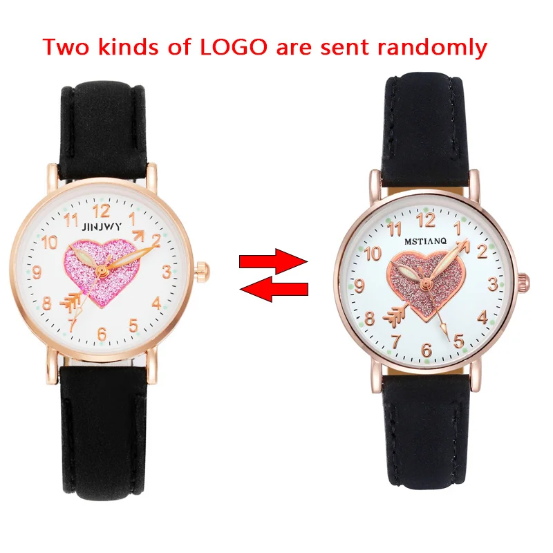Cute Heart-shaped Dial Glowing Children's Watch Luminous Fluorescent Female Student Fashion Watch Simple love at first sight 5