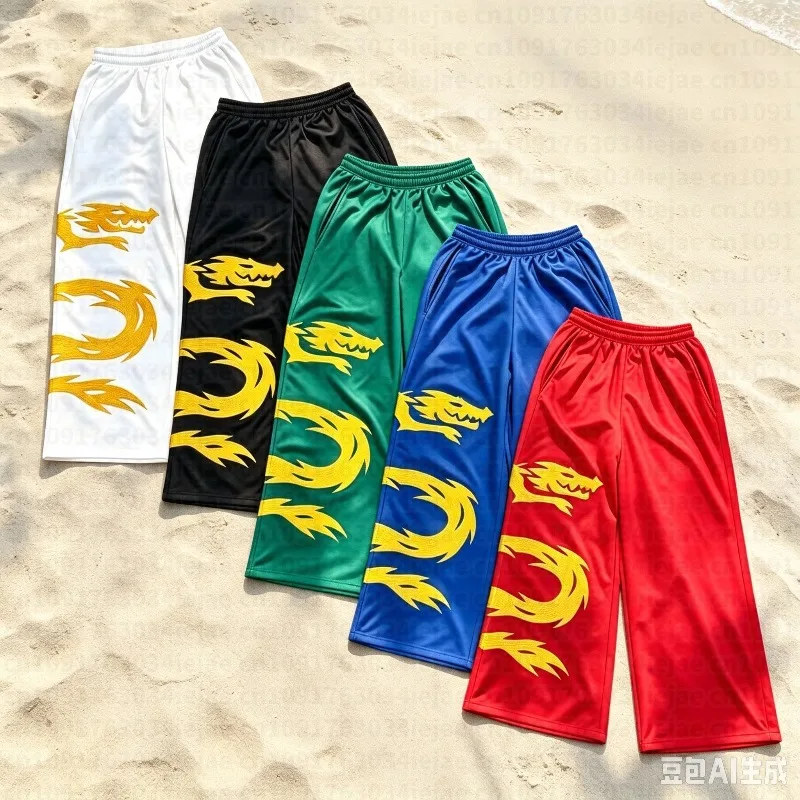 Herren Kinder Vintage Drachen-Grafik Sweatpants Y2K Streetwear Baggy Jogger Lose Gerade Hosen Lässige Elastische Taille Trainingshosen