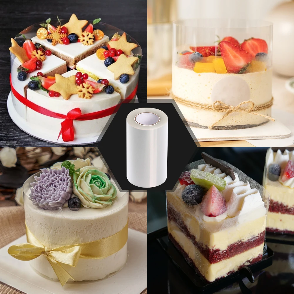 케이크 장식을위한 주방 Bakeware 아세테이트 필름 투명 케이크 서라운드 필름 무스 케이크 시트 주변 가장자리 DIY 케이크 칼라