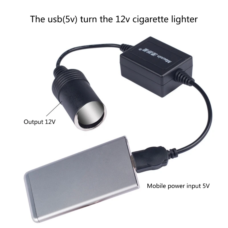 Adapter 5V USB To 12V Cigarette Lighter Socket USB Male to Female Cigarette Lighter Adapter Converter Car Electronics Accessory