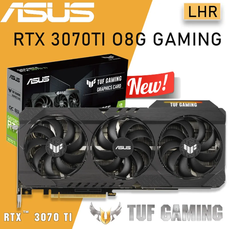 GDDR6X Asus TUF-RTX3070TI-O8G-GAMING Graphics RTX 3070Ti 8 Гб 256 бит HDCP тройной вентилятор видеокарта