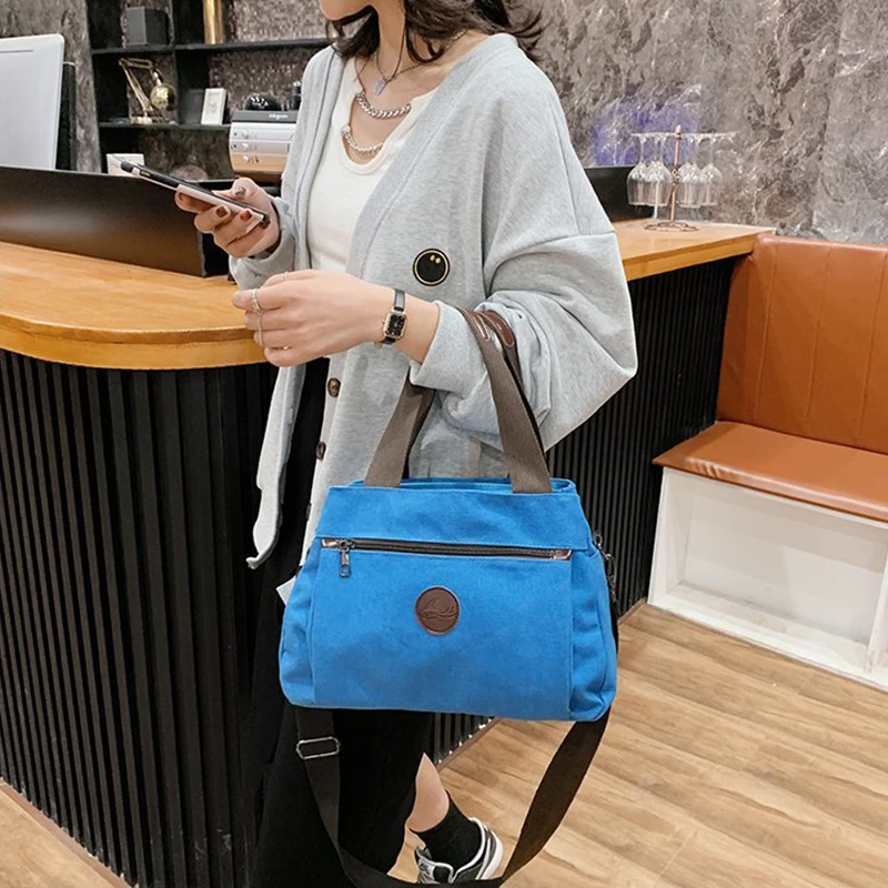 Yogodlns Casual Handle Bag For Women Canvas Shoulder Bag Large Capacity Crossbody Bag New Multifunction Messenger Handbag