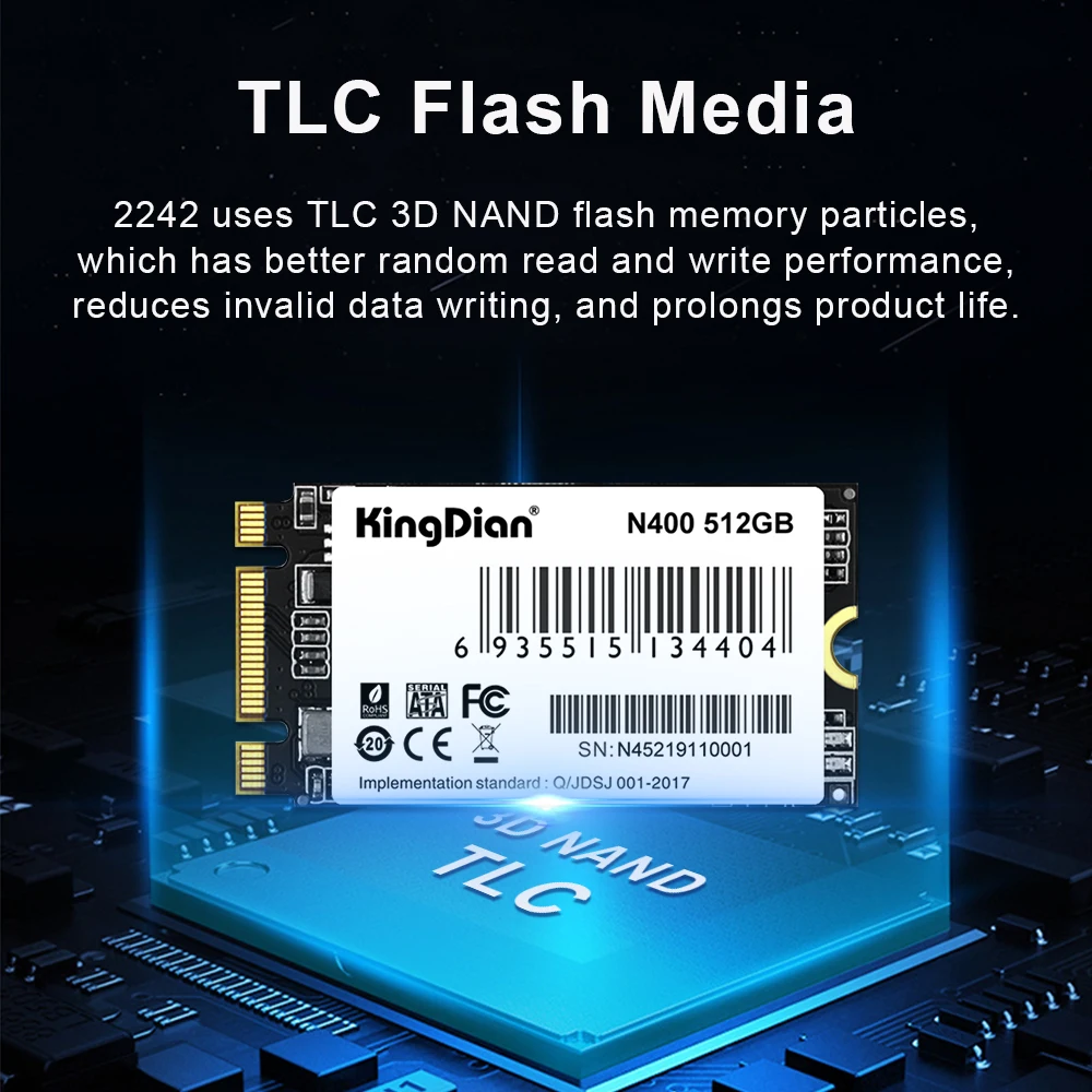 ũž  KingDian ָ Ʈ ̺ HDD ϵ ũ, M.2 NGFF 2242 SSD, 128GB, 256GB, 512GB, 1TB, 2TB
