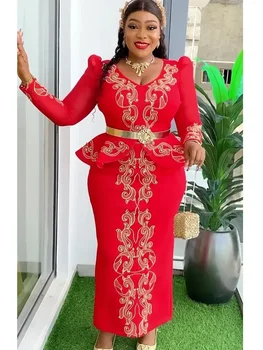 2025 Elegant African Dresses for Women New Africa Clothing Plus Size Wedding Party Long Dress Dashiki Ankara Outfits Robe 1