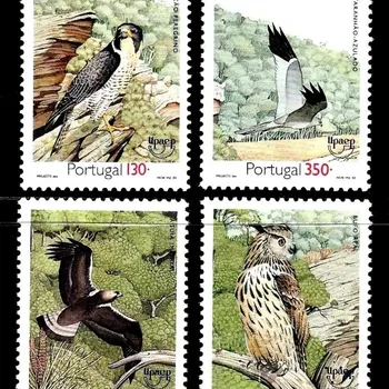포르투갈 1993 버드 스탬프, 랩터, 해리어, 올빼미, 독수리, 진짜 오리지널, 스탬프 컬렉션, MNH, 4 피스