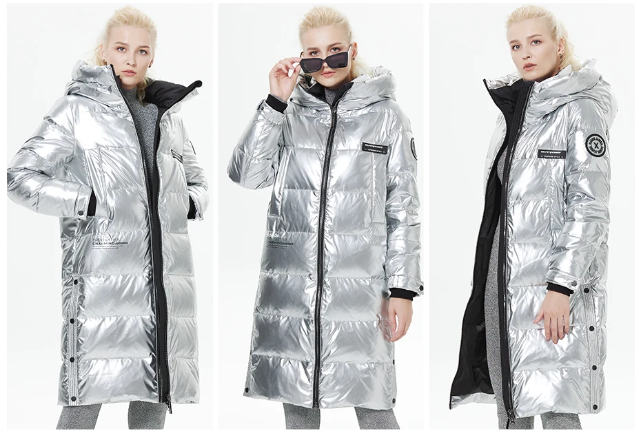 ICEbear-Lengthened Down Jacket for Women, Casual and Slim, Long Brand, Ladies Parkas, GWY22527D, New for Winter, 2023