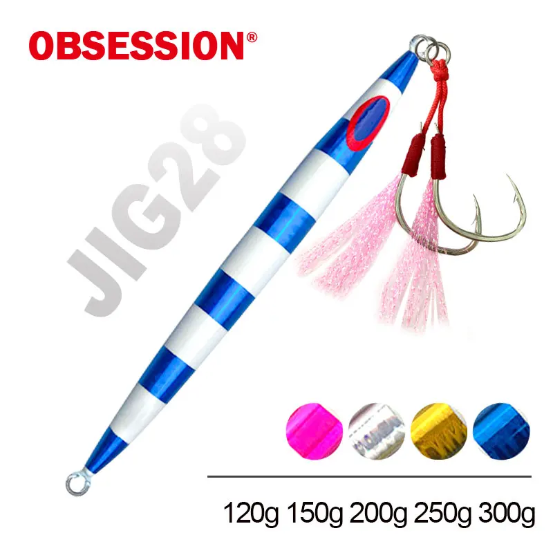 

OBSESSION 120g 150g 200g 250g 300g Fast Sinking Saltwater Jigging Fishing Bait Isca Speed Falling JIg Artificial Baits Jig Lure