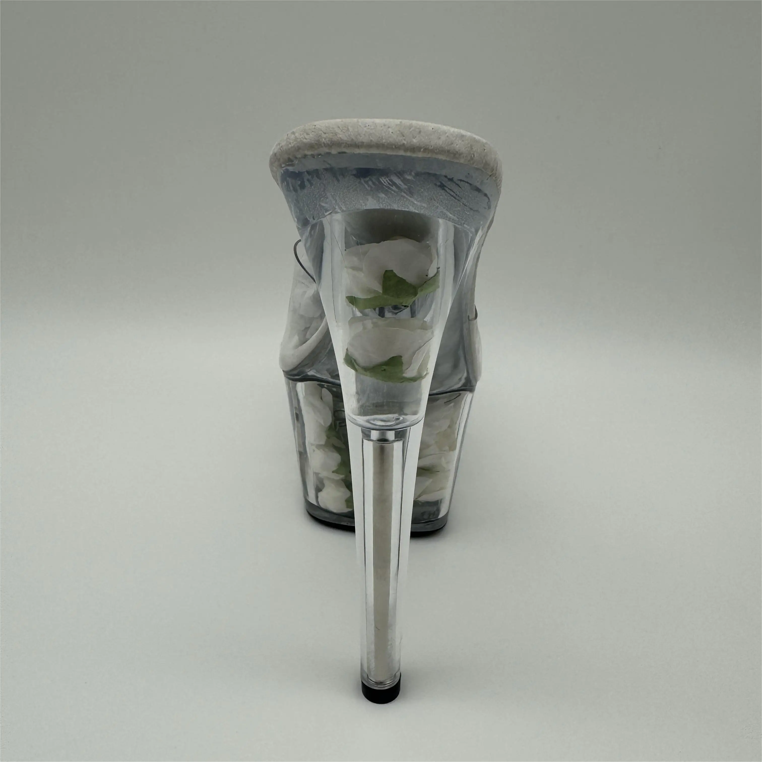 15 cm high with cool slippers Noble star temperament gown photo transparent glass shoes sexy flowers dance shoes