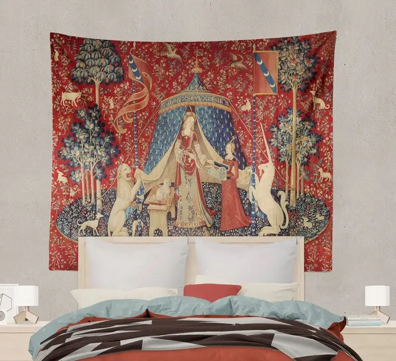 Lady With Unicorn Tapestry Printed