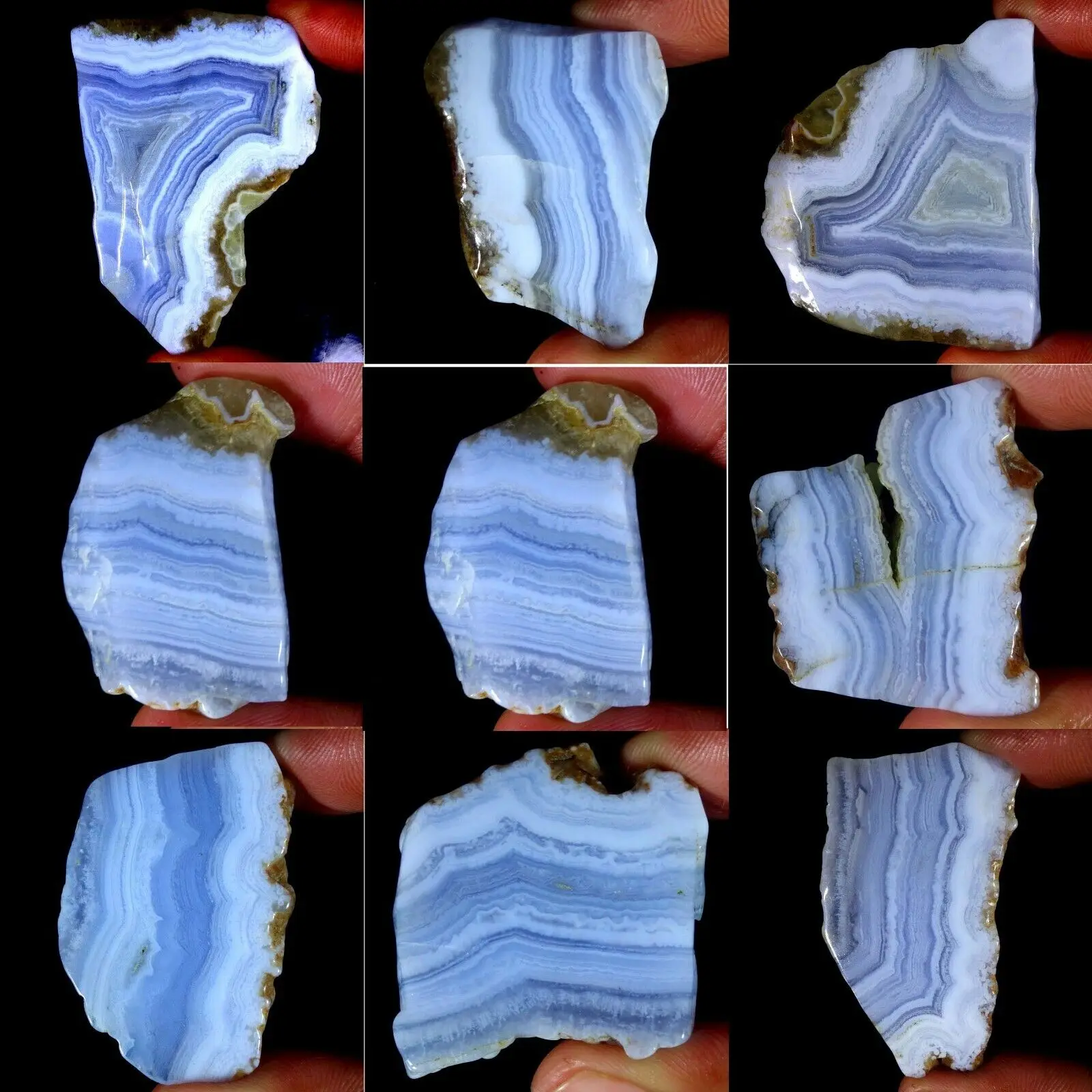 

Natural Charming Designer Blue Lace Agate Rock Slab Polished Rough