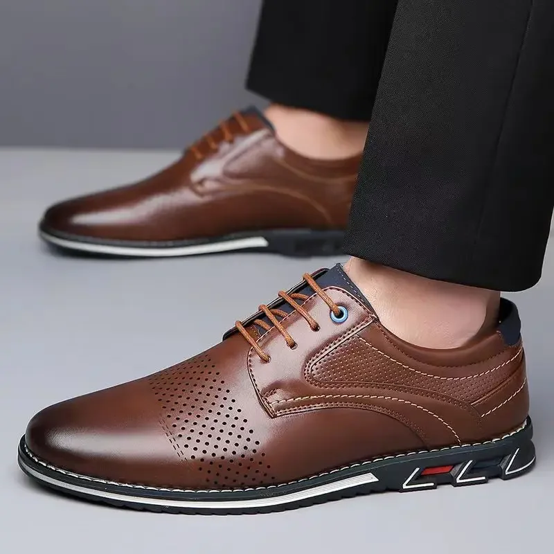 Fashion Black Dress Shoes Mens Business Leather Oxford Social Luxury Shoes Prom Casual Footwear big size 48 49 50 51 52 53 2