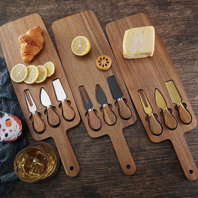 Cheese board set, cheese knife, cheese board, wooden cutting board, steak board, cheese knife