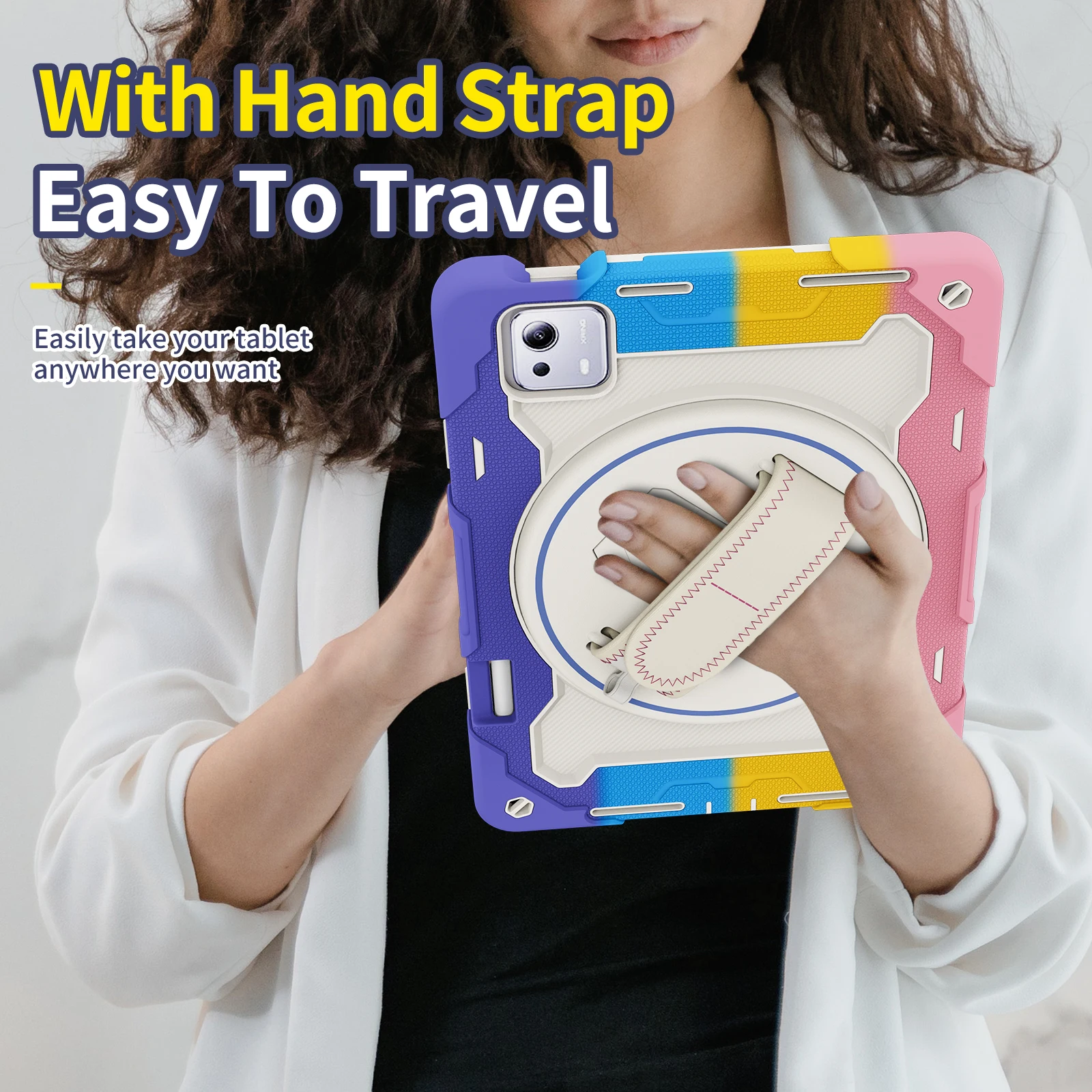 Durable 360° Rotating Kids Safe Rugged Stand Case - Shockproof Silicone Armor Cover