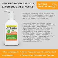 Lotion corporelle AmLactin Daily Nourish à 12 % d'acide lactique – Exfoliante et hydratante, améliore le teint terne pour les peaux sèches avec de la vitamine C 4