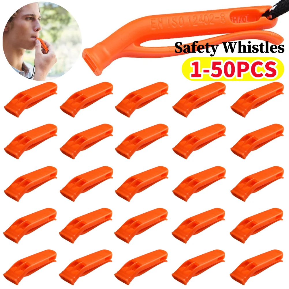 Sifflet de sport multifonction, d'urgence en plein air, Double tuyau, sifflet de sauvetage en plastique pour Camping et randonnée, 1 à 50 pièces