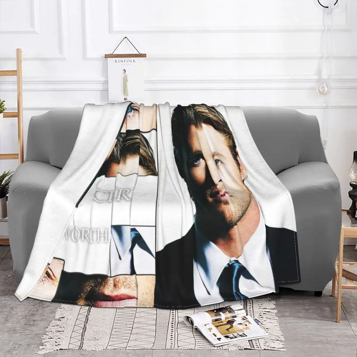 Chris Hworth Plaid Blankets Sofa Cover Coral Fleece Actor Collage Soft Throw Blankets for Bedding Couch Plush Thin Q