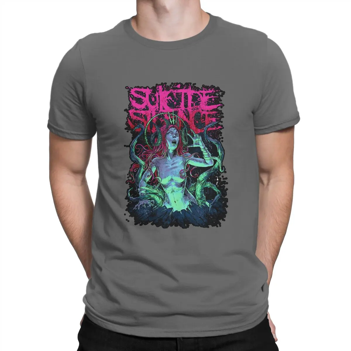 Camiseta única de banda de rock retro "Suicide Silence Leisure", camiseta para hombres y mujeres
