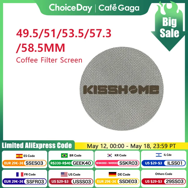 KISSHOME Espresso Puck Screen 51mm 53.5mm 58.5mm 57.3mm Filter Mesh Portafilter Barista Tools Coffee Machine Accessories