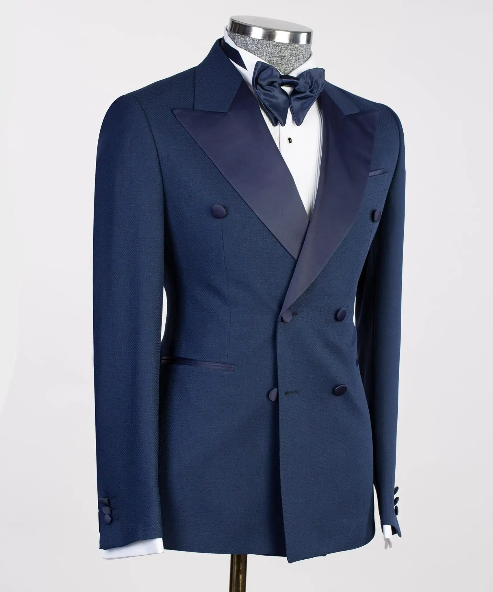 One Piece Navy Mens Jacket for Wedding Prom Party Double Breasted Coat Peaked Lapel Men Blazers Costume Homme Mariage