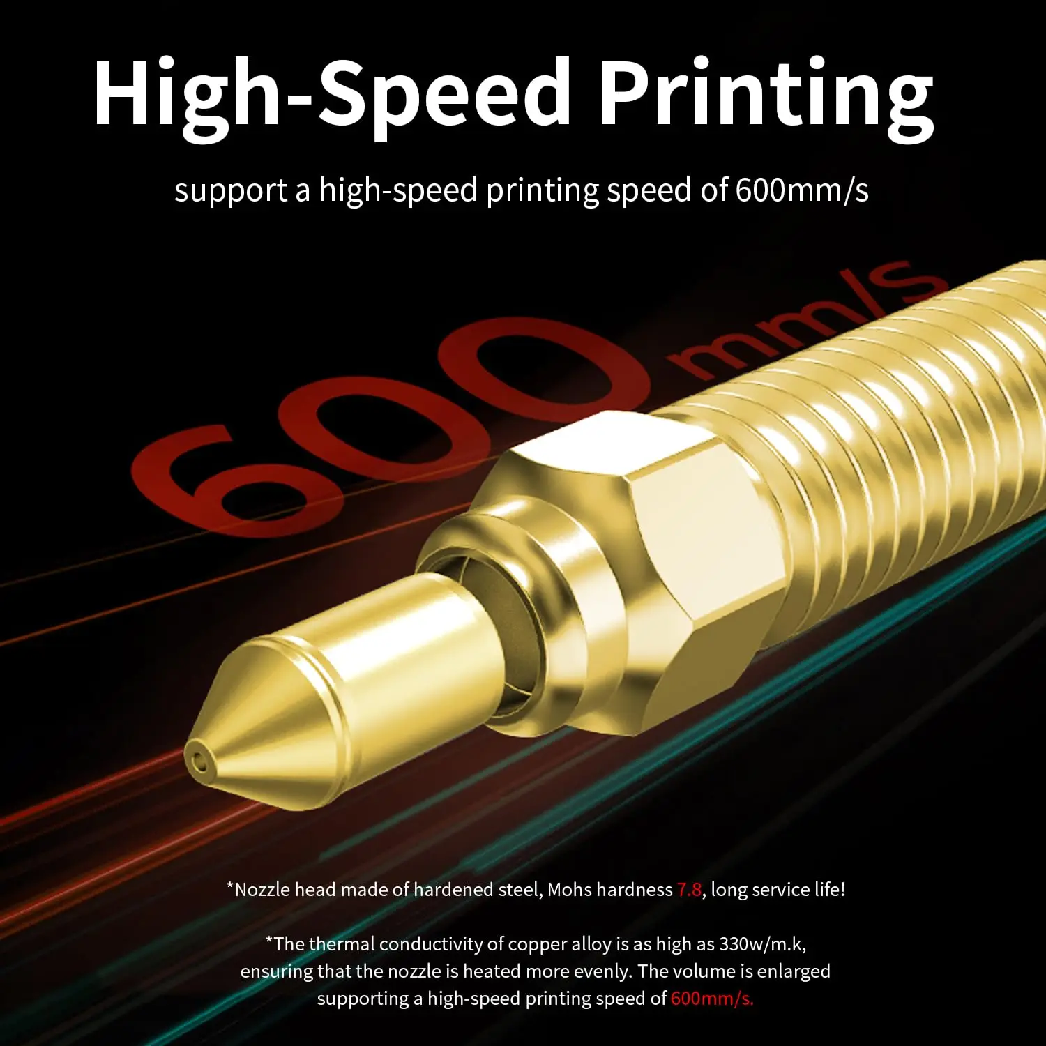 Creality K1 Max 깍지 키트 경화 강철 황동 노즐, K1/K1 Max/Ender-3 V3 KE 고속 3D 프린터용, 0.4mm 노즐 키트