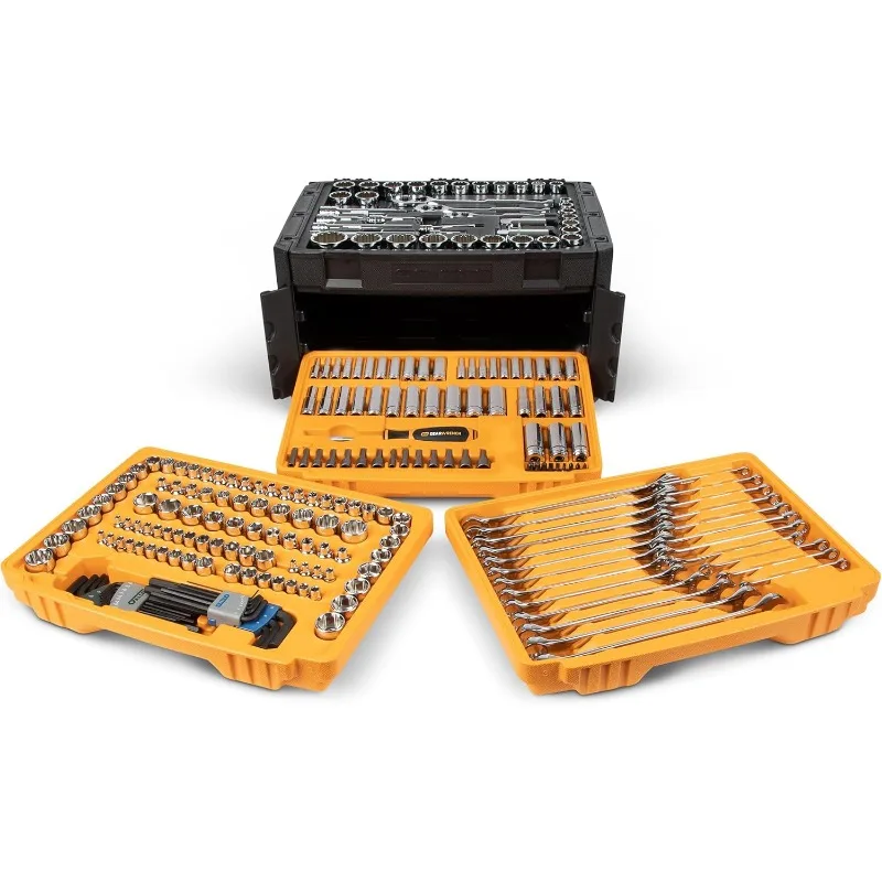 GEARWRENCH 80966 243 Pc. 6 Pt. Mechanics Hand Tool Set in 3 Drawer Storage Box USA