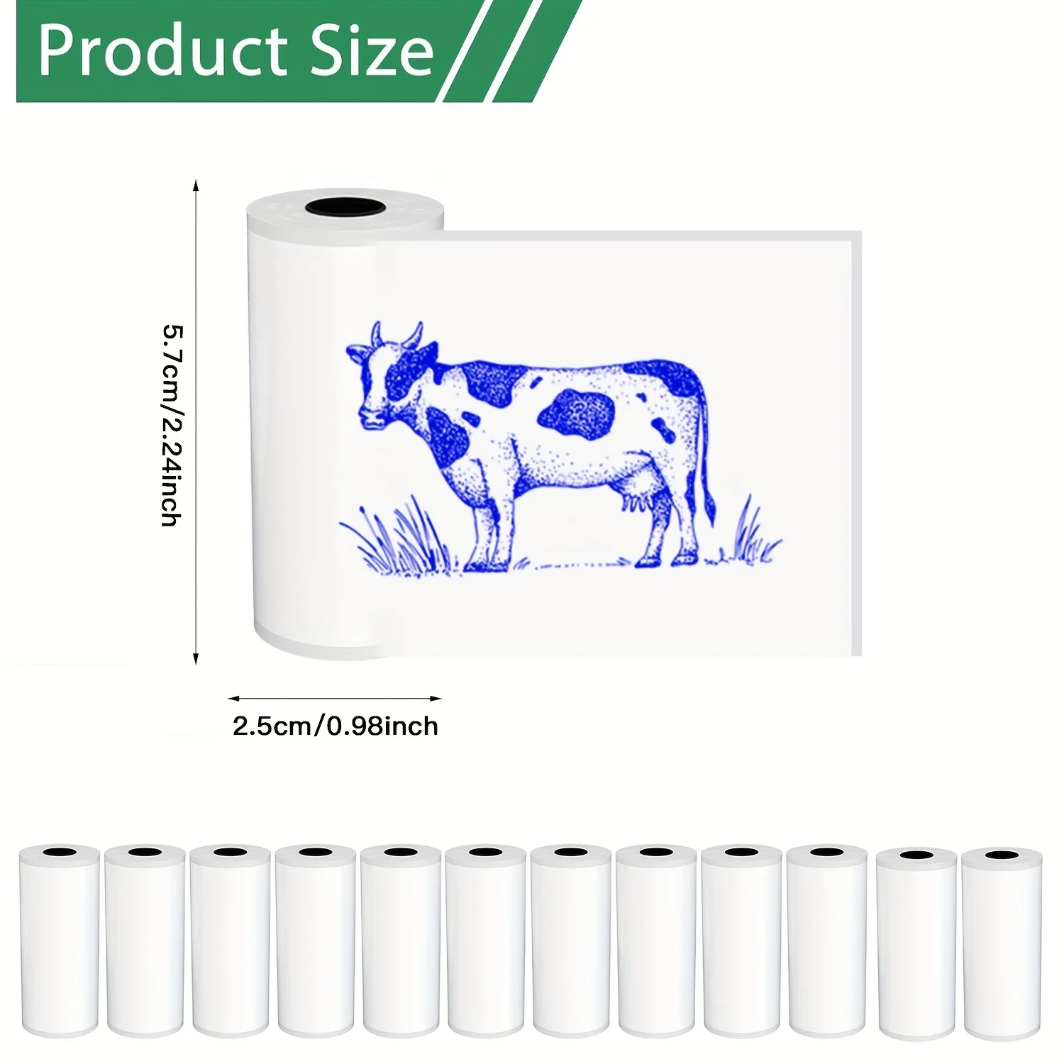 Blue Thermal Adhesive Sticker Paper Roll, 3-Pack - Printable for Photos, DIY Scrapbooking, Notes, Lists, Memos For Mini Printer