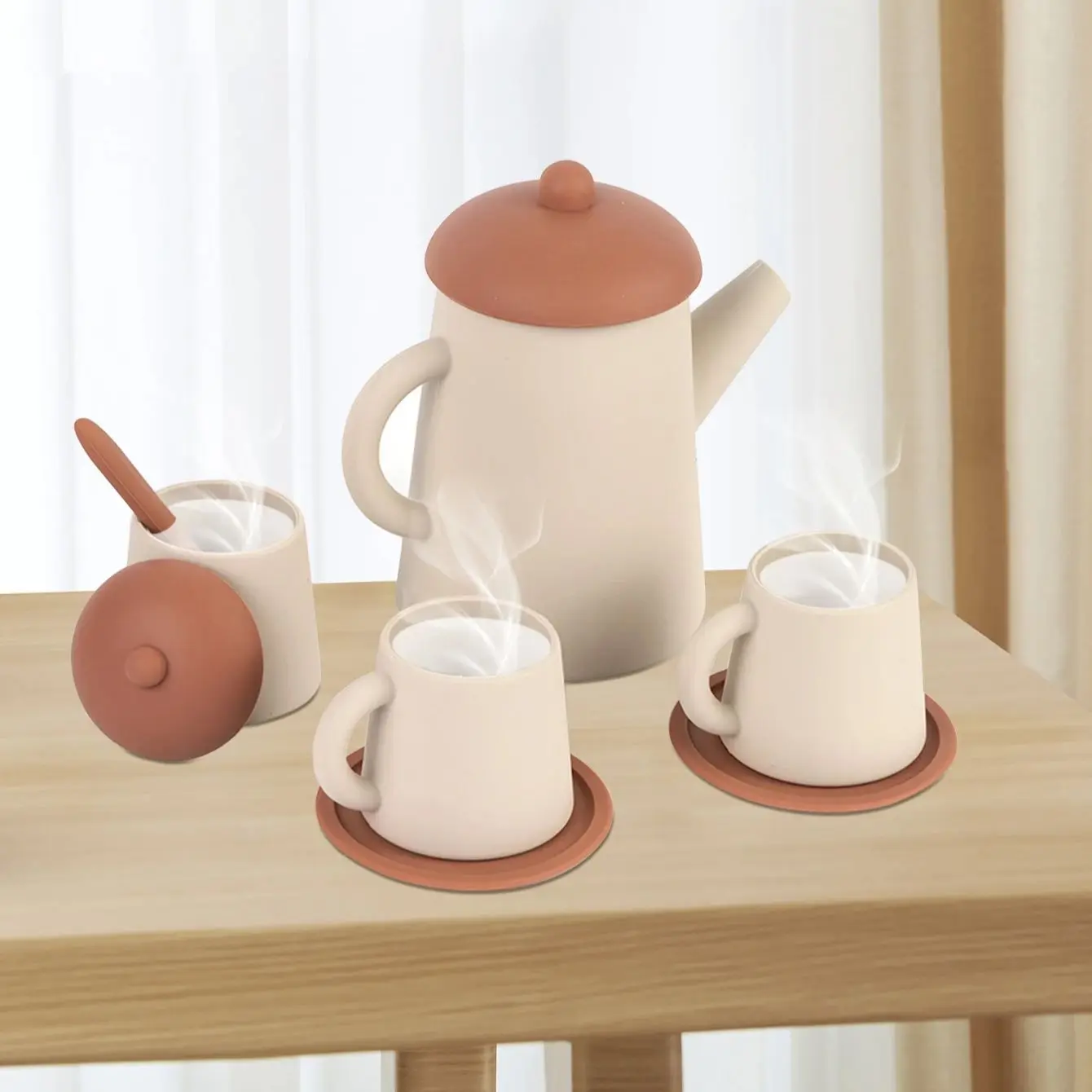 TYRY.HU 7pcs Mini Cups Set Pretend Play Toys For Girls Boy Soft Silicone Feeding Cup Early Education Toys Miniature Tableware