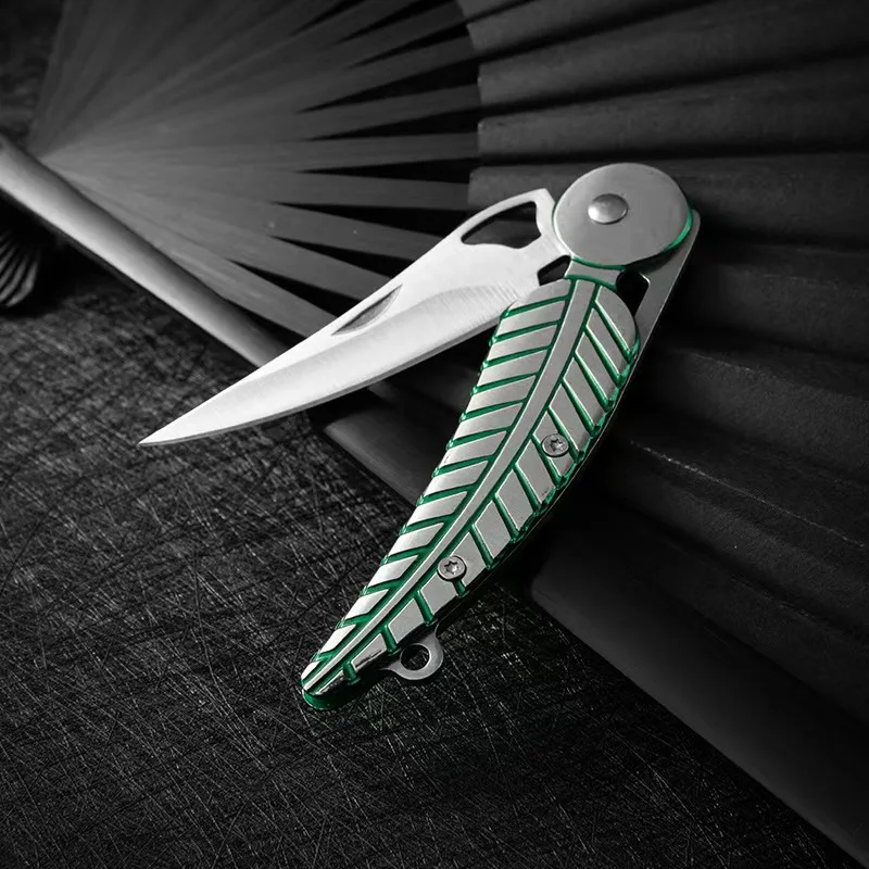 Outdoor Folding Knife Creative Leaf EDC Mini Sharp Portable Stainless Steel