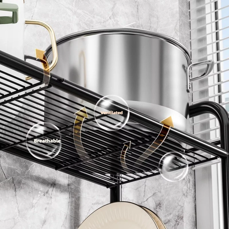 Over-Sink Dish Drying Rack with Sponge Holder Multi-Functional Kitchen Storage Shelf for Plates Utensils and Cleaning Tools