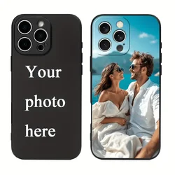 Sleek Black Soft Custom Phone Case - iPhone 12 Mini (Transparent)