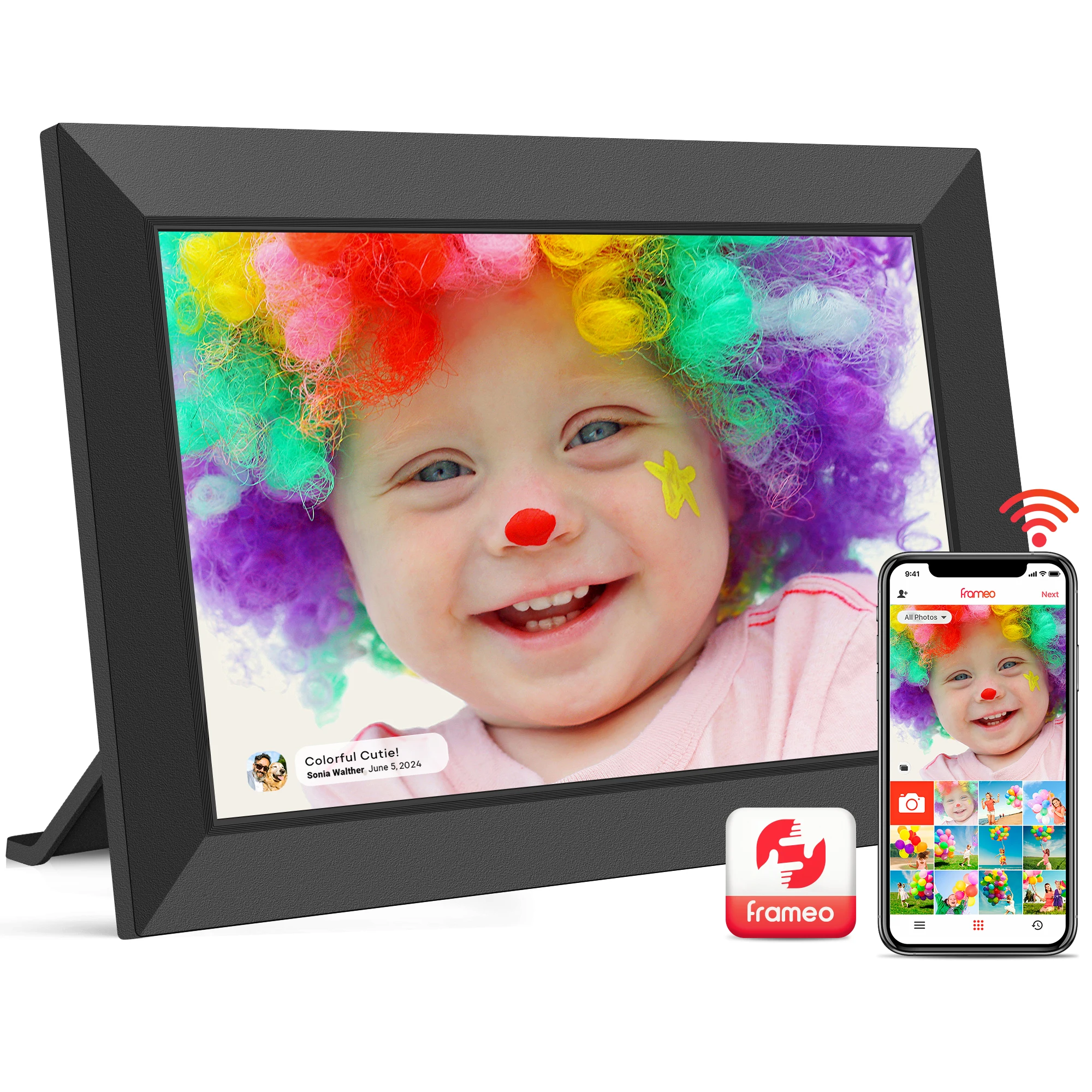 Frameo Digitale Fotolijst, Wifi, 32 GB, 10,1 Inch, 1280 X 800 IPS Lcd Touchscreen Smart Cloud Fotolijst Met Automatische Rotatie Momenten Direct Delen Via De App 1321869289
