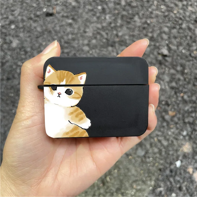 Custodia Per AirPods Pro 3 (2025) - Cover Con Motivo Gatto Nero Kawaii E Ciondolo, Protettiva TPU