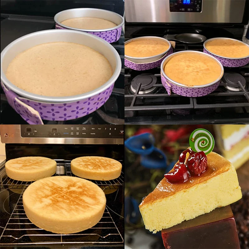 LMETJMA Bake Even Strip Cake Pan Dampen Strips Super Absorbent Thick Cotton Cake Strips Baking Tray Protection JT130