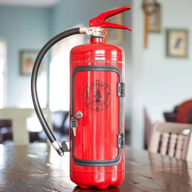 Fire Extinguisher Shape Wine Box Mini Bar Wine Cabinet Champagne Storage Fireman&rsquo;s Gift Decorative Ornament Novelty Item