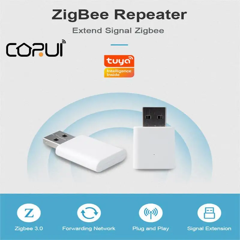 

CORUI Tuya Zigbee 3.0 Signal Repeater Zigbee Extender For Zigbee Sensors Expand 20-30M Compatible Zigbee Smart Home Automation